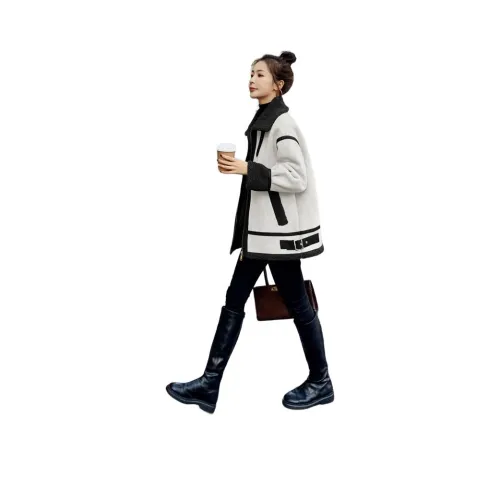 Vintage Cars Бархат Feel Пальто Женские