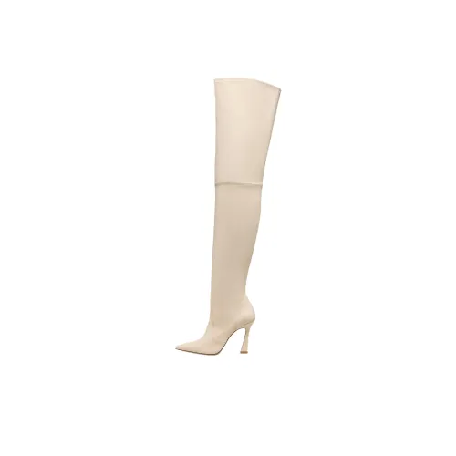 Stuart Weitzman SW Ultravinnie 100 Over The Knee Boots 10 см Женские Айвори Белый