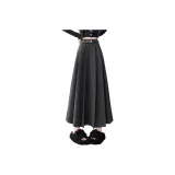 Серый твид, юбка A-образного кроя