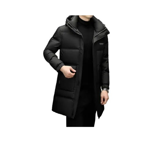 SENJIALUO Черный MID Длина (размер в длину) С капюшоном Пуховик Мужской Пуховики (пуховые куртки)