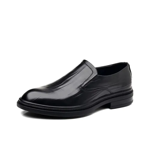 JX Универсальный минималистский стиль повседневные кожаные туфли мужской черный