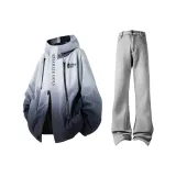 Комплект одежды (Черная ветровка + Дымчато-серые штаны)