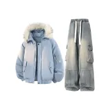 Лунный свет Синий Топ + Желтый Грязь Штаны с Подкладкой