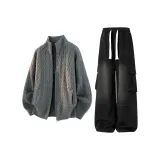 Топ Фотиния Серый + Черные Штаны