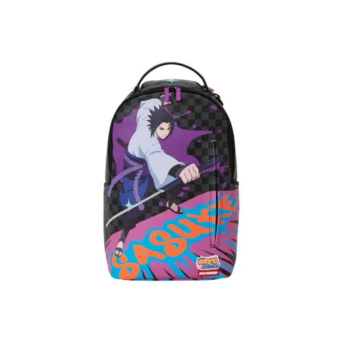 SPRAYGROUND Скрытый Пламя Ninja Коллаборация Искусственная кожа Рюкзак Унисекс Фиолетовый Черный