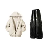 Абрикосовый топ + черные штаны