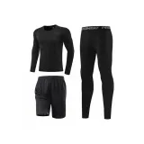 Флисовая подкладка, черный, трехкомпонентный комплект (только плотно прилегающая одежда, комплекты с флисовой подкладкой)