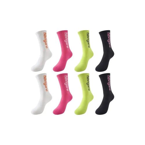 NAVIGARE [8 упаковок] 2 белых + 2 розовых + 2 зеленых + 2 черных Тональная основа Мужские носки до колена