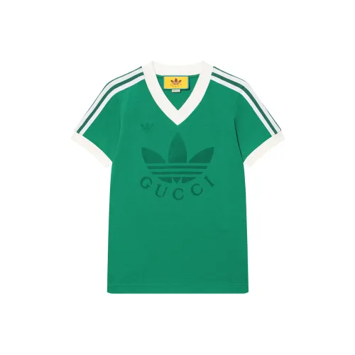 GUCCI x Adidas Originals GUCCI x ADIDAS Collaboration Футболка Унисекс Зеленая