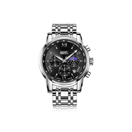 Disney Marvel Кварцевый механизм Стальной ремешок Часы Мужские Черный циферблат