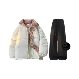 Хаки пальто + черные штаны [с флисовой подкладкой]