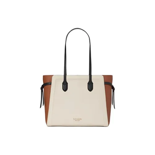 Kate Spade Knott Litchi Grain Leather Tote Bag Shopping Bag Shoulder Bag Crossbody Bag Women's Brown White Кейт Спейд Knott Личи Грейн Кожа Тоут Сумка Сумка для покупок Сумка через плечо Женская Коричневая и Белая
