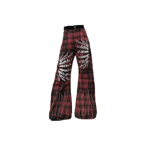 YIWANSHIDUO Red Unisex Jeans YIWANSHIDUO Красный Унисекс Джинсы