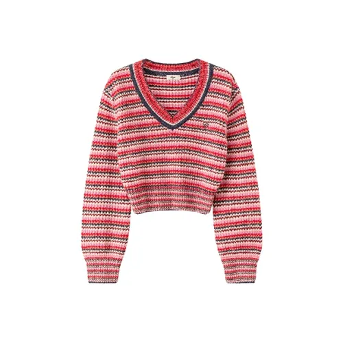 CHUU Red Stripes Women's Knitwear CHUU Красные Полосы Женская Трикотаж
