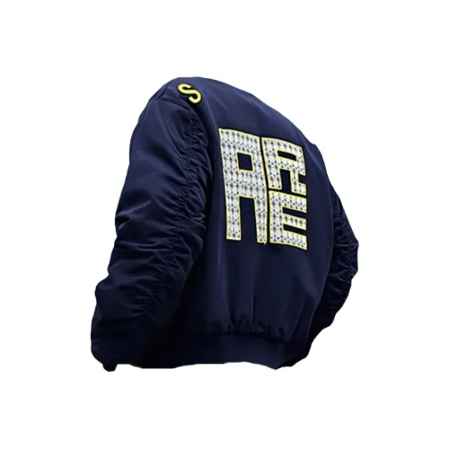 SNEIKLAU Темно-синий Синий Японский стиль Художественный стиль Lazy Унисекс Куртки