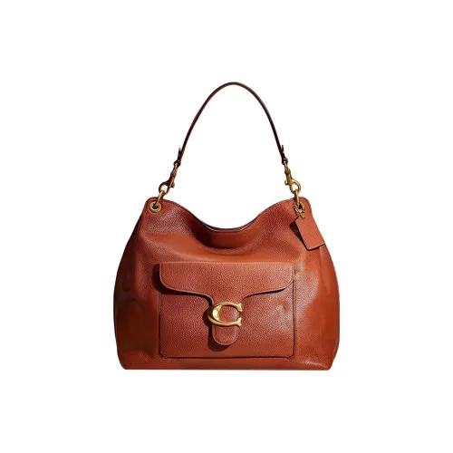 COACH Tabby Пескоструйная кожа Сумка через плечо Сумка Большая Женская Седло Цвет