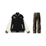 Чёрный Белый + Камуфляжные Брюки