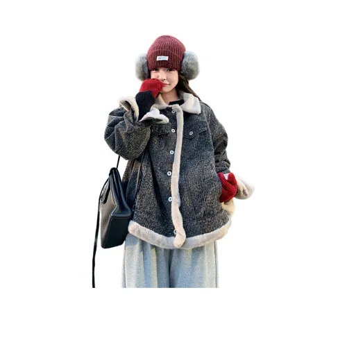 Vintage Cars Бархат Feel Пальто Женские