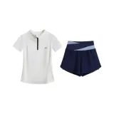 Комплект одежды (Белая рубашка с короткими рукавами + Синие штаны)