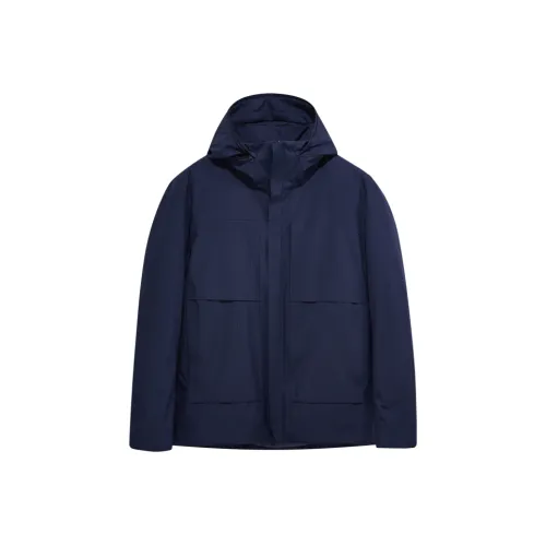 Jiumuwang Мужские брюки Expert Fw25 Пуховик Облегающий крой Унисекс Солнечный Затменный синий