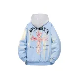 Светло-синий хлопковый пуховик (утеплённый)