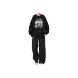 Standardный Shadow Черный Свитшот + Черные Повседневные Штаны с двумя кнопками