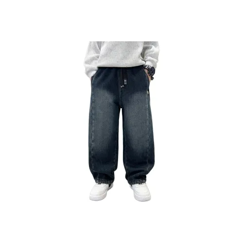 Phytoco Синий Серый Флисовые Подкладочные Джинсы для Детей