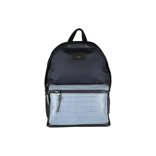 Jimmy Choo Телячья кожа Рюкзак Мужской Черный Светло-синий