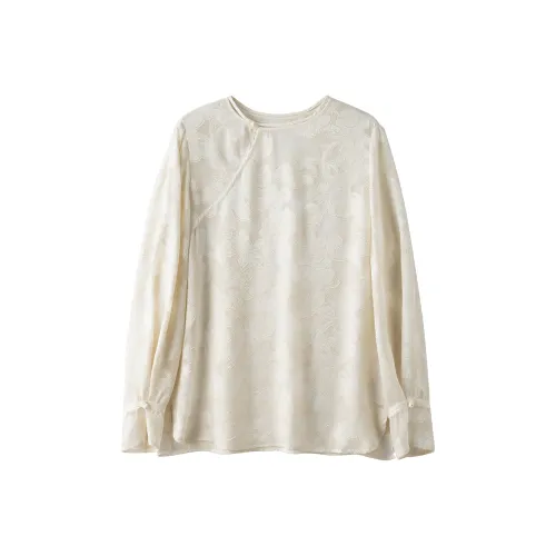 ZHEXI Айвори Белый Женская Рубашка