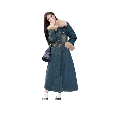 ZEKIKO STUDIO Винтаж Ремень Женское Пальто