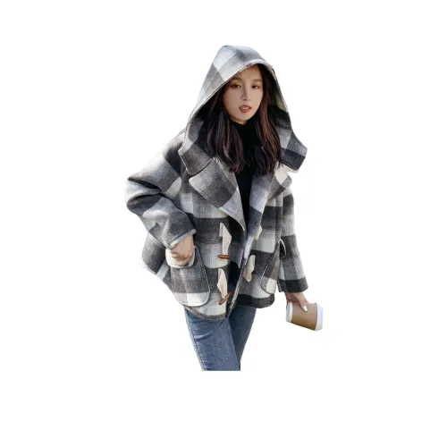 JZWSTUDIO Серый Клетчатый Улучшенный Утолщенный Женский Свитер