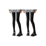 [2 упаковки, 340 г] Черные носки с рисунком "стопа" + черные носки с вырезом под пятку