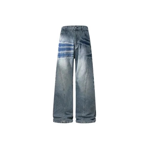 YINNIZHE Blue Unisex Jeans