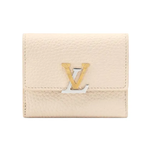 LOUIS VUITTON Capucines Taurillon Коровья кожа Кошелек Экстра малый Женские Ванильный