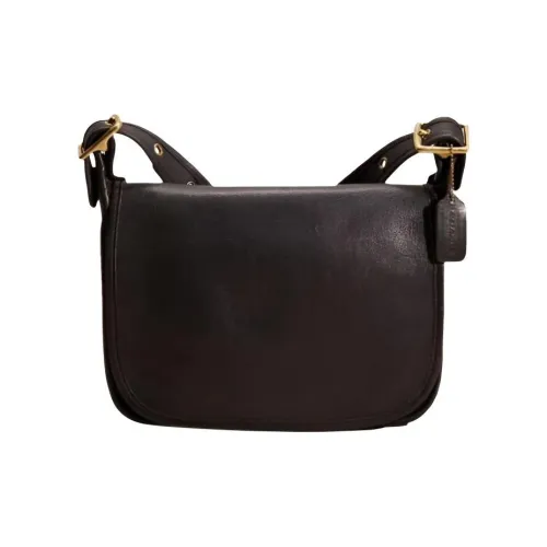 COACH Legacy Хромированная дубленая кожа Сумка через плечо Большая Женская Черная