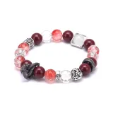 Красный свернутый дракон, браслет с бусинами из цветного стекла