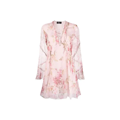 Blumarine Розовые Женские Длинные Платья с Длинными Рукавами