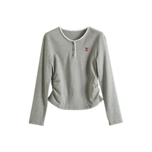 SLLSKY Голубино-серый Женские T-рубашки