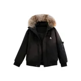 Чёрный 90 пуховик [с принтом]