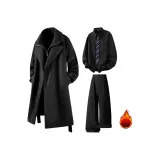 Black Coat + Black Shirt + Black Pants  
Черное пальто + черная рубашка + черные штаны