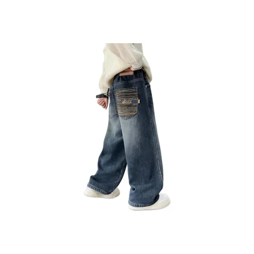 ЮЙЧЖАОЛИНЬ Синий Серый Флисовая подкладка CCH31626 Школьные Джинсы