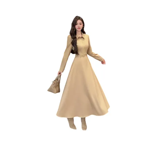 GRAYISMOON Длинное платье с длинными рукавами женское