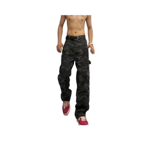 DAFK Army Green Camouflage Men's Jeans DAFK Армейский зеленый камуфляж Мужские Джинсы