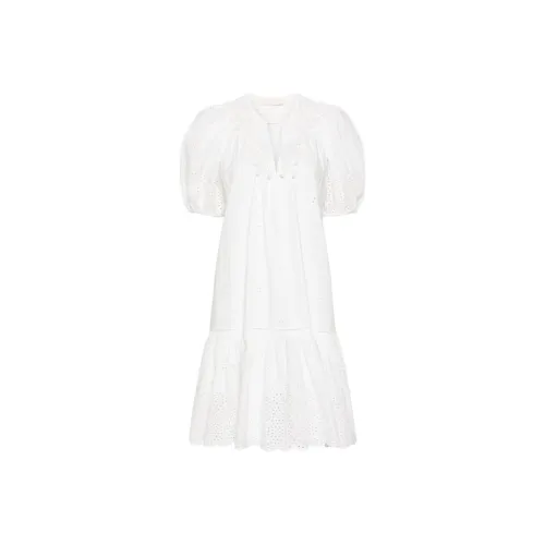 Ulla Johnson SS24 Короткое платье с короткими рукавами цвет белый