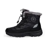 Черный мужской (размеры 39-45) для пожилых, теплый сноубутсы, утолщенный и с флисовой подкладкой, термический, толстый хлопок, обувь, водонепроницаемый, противоскользящий