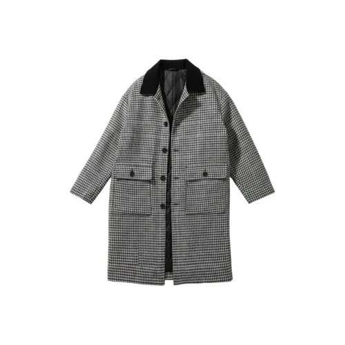 GANGZAI Клетчатое Унисекс Пальто