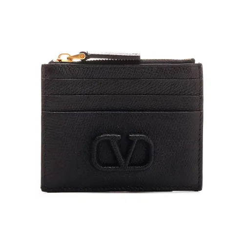 Valentino Коровья кожа Держатель для карт и кошелек женский черный