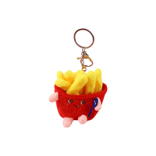 YUEMILE Cute Cartoon Картофель фри и гамбургер Hot Dog Кукла Плюшевый Брелок 9 см Длина Тела