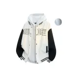 Белый Серый Свитшот [Бейсбольная куртка Улучшенная Утепленная-2000T Сжатый хлопок]