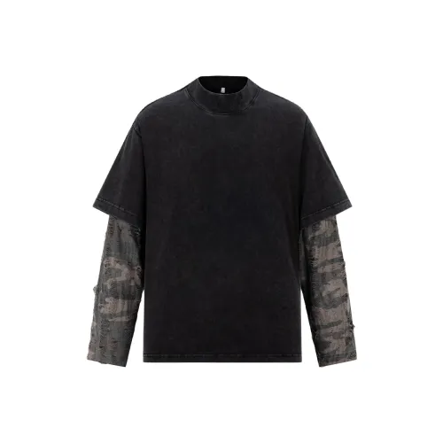 MAYUANWAI Выстиранный Черный Унисекс T-рубашки